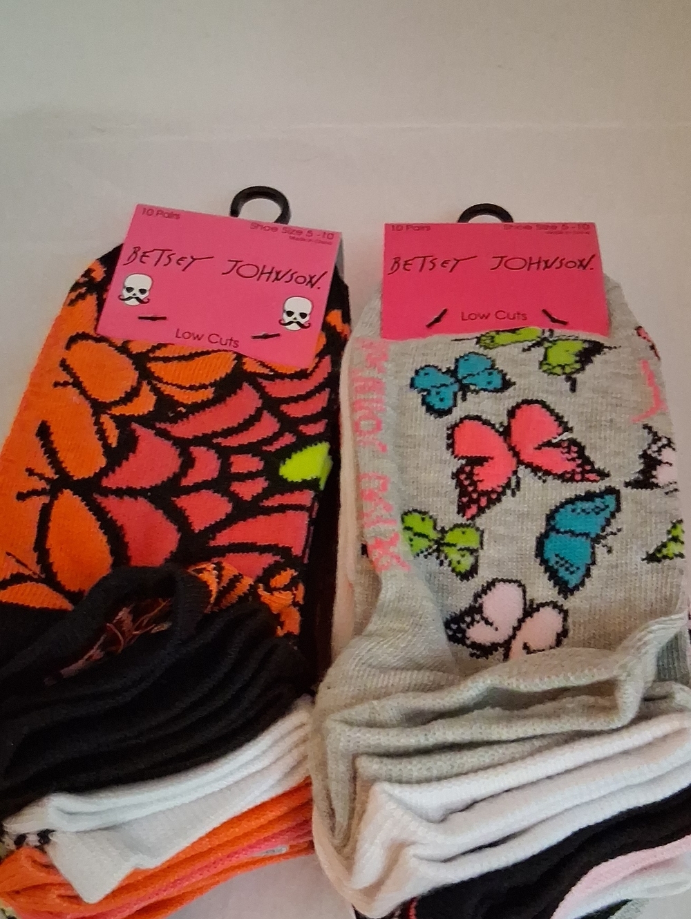 BETSEY JOHNSON Halloween Socks NEW 2 Packs 10 Pair Low Cut Socks